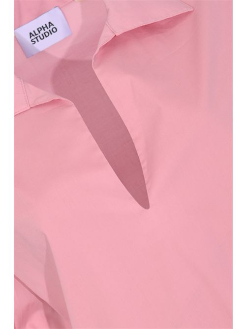 Abito polo in popeline di cotone Rosa Alpha Studio | AD-6471O2015